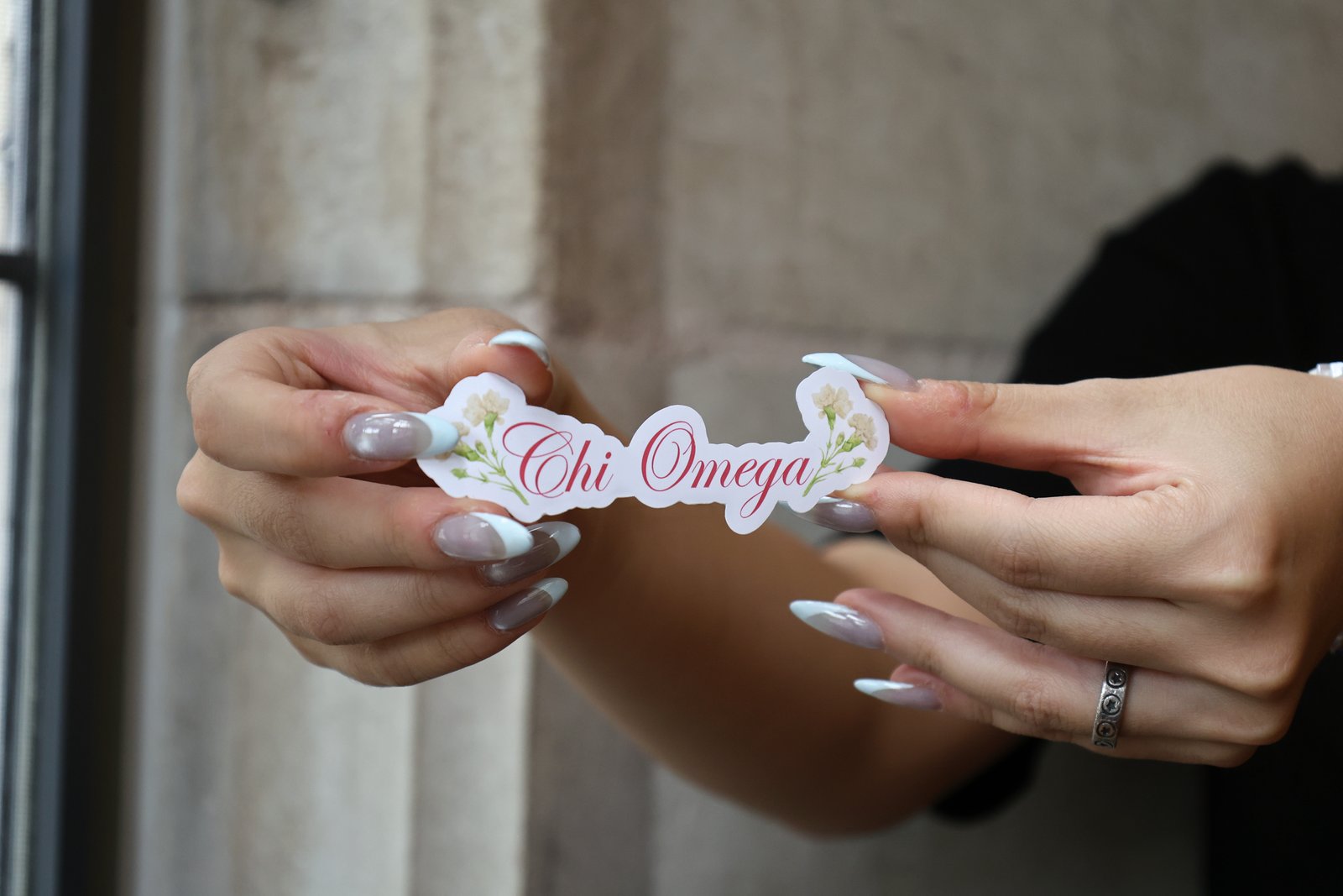 Chi Omega "Carnation" Sticker - Image 2