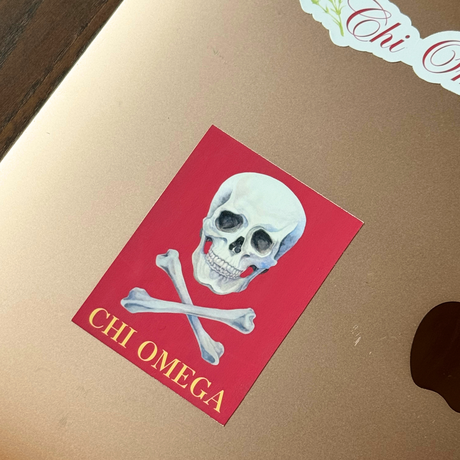 Chi Omega "Skull and Crossbones" Sticker - Image 2
