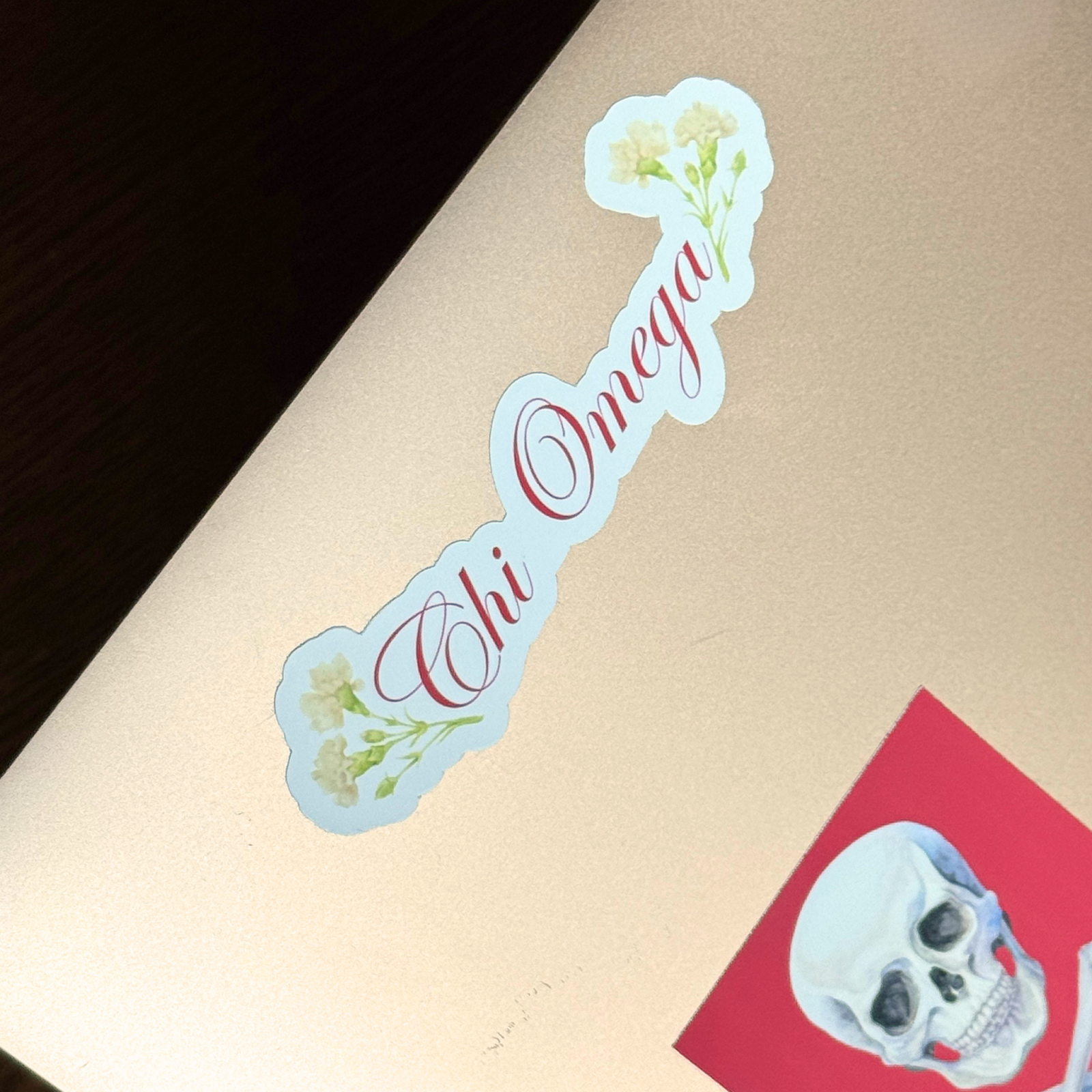 Chi Omega "Carnation" Sticker - Image 2