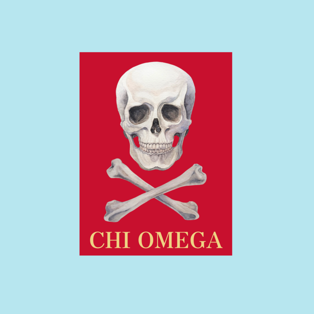 Chi Omega "Skull and Crossbones" Sticker