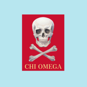 Chi Omega "Skull and Crossbones" Sticker