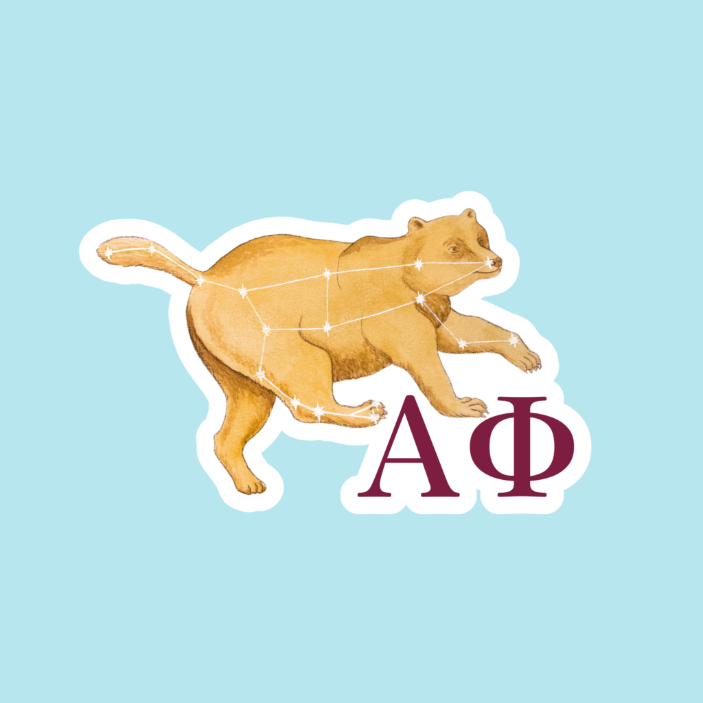 Alpha Phi "Phi Bear" Sticker